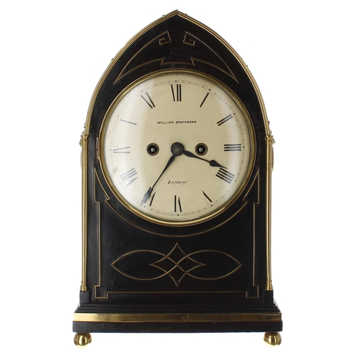 1526 - Good English double fusee lancet bracket clock, the 7