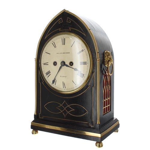 1526 - Good English double fusee lancet bracket clock, the 7