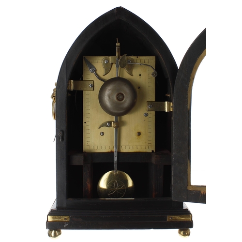 1526 - Good English double fusee lancet bracket clock, the 7