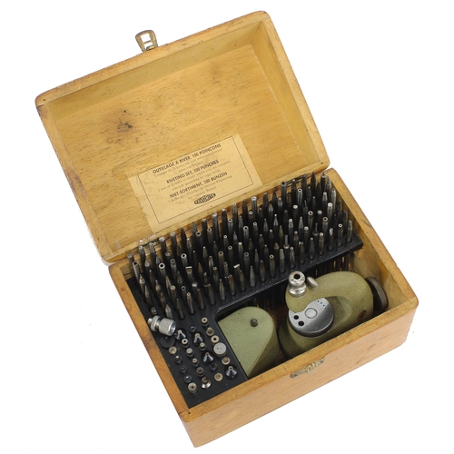 2188 - Favorite riveting set with accessories, within original wooden case