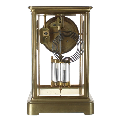 2334 - French brass four glass mantel clock, The S Marti movement striking on a gong, the 3.75