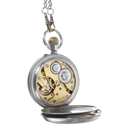 2516 - Swiss Argentan Goliath silver plated pocket watch, the 2.25