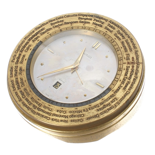 2524 - Luxor world time desk clock retailed by Asprey, the 2.75