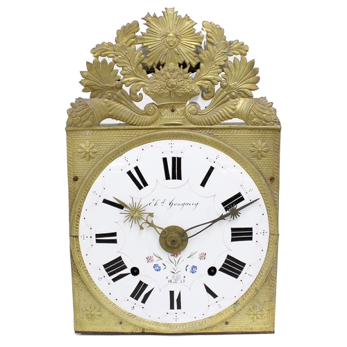 2634 - French Comptoise wall clock with alarm, the 9.5