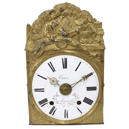 2635 - French Comptoise two train wall clock with alarm, the 8.25