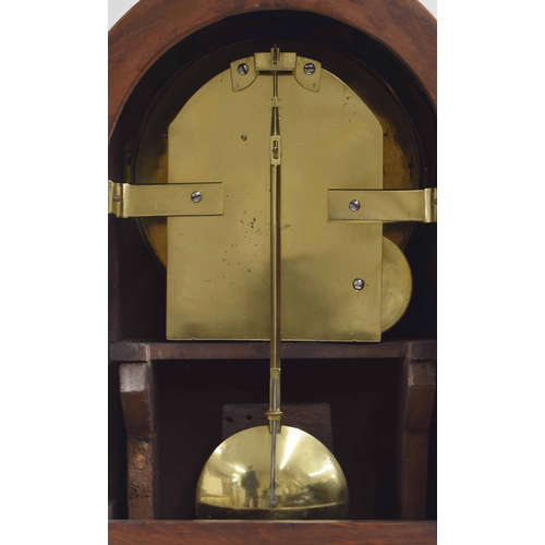 1513 - English mahogany and satinwood crossbanded single fusee bracket clock, the 7