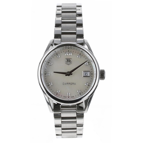 116 - Tag Heuer Carrera stainless steel lady's wristwatch, reference no. WAR1314-0, serial no. WBZ0xxx, ci... 