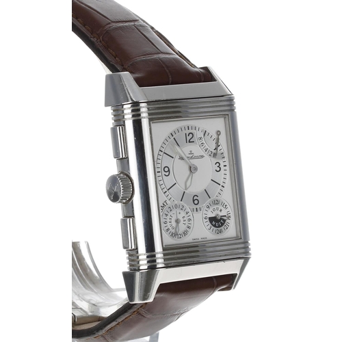 126 - Jaeger-LeCoultre Reverso Grande Date GMT Special Edition stainless steel gentleman's wristwatch, ref... 