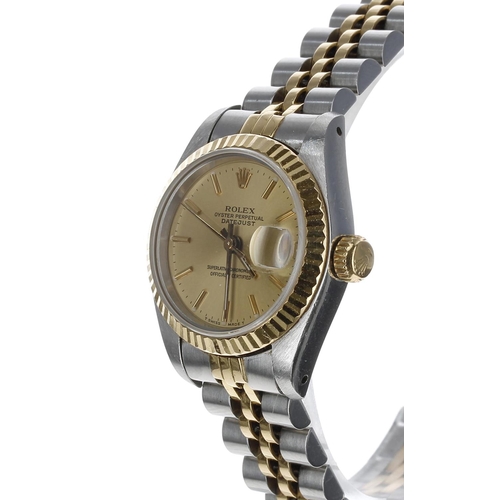 41 - Rolex Oyster Perpetual Datejust gold and stainless steel lady's wristwatch, reference no. 69173, ser... 