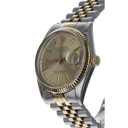 42 - Rolex Oyster Perpetual Datejust gold and stainless steel gentleman's wristwatch, reference no. 16013... 