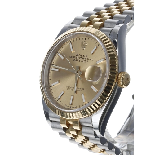 54 - Rolex Oyster Perpetual Datejust gold and stainless steel gentleman's wristwatch, reference no. 12623... 