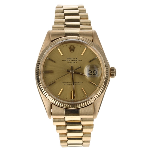 68 - Rolex Oyster Perpetual Date 18ct gentleman's wristwatch, reference no. 1503, serial no. 2858xxx, cir... 