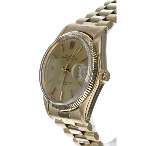 68 - Rolex Oyster Perpetual Date 18ct gentleman's wristwatch, reference no. 1503, serial no. 2858xxx, cir... 