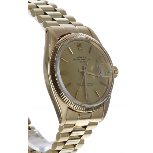 68 - Rolex Oyster Perpetual Date 18ct gentleman's wristwatch, reference no. 1503, serial no. 2858xxx, cir... 