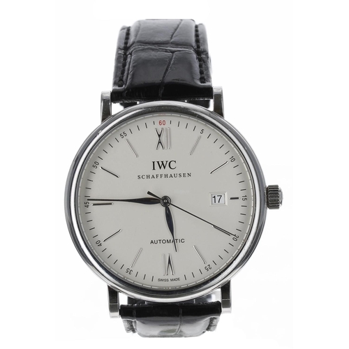 97 - IWC (International Watch Co.) Shaffhausen Portofino automatic stainless steel gentleman's wristwatch... 