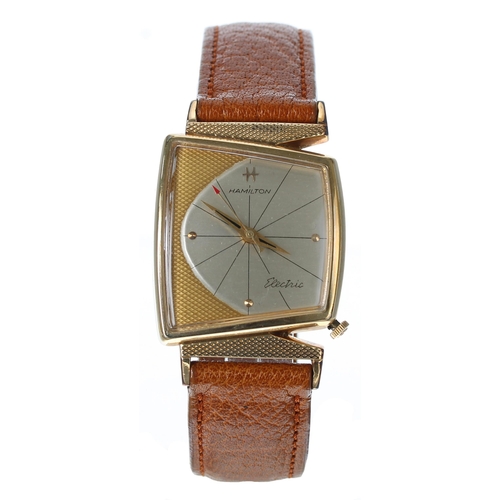 136 - Hamilton 505 Vega Electric 10k gold filled asymmetrical gentleman's wristwatch, case no. S836xxx, ci... 