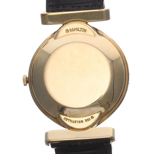 142 - Hamilton Titan II Electric 10k gold filled wristwatch, case no. P704xxx, circa 1960s, circular silve... 