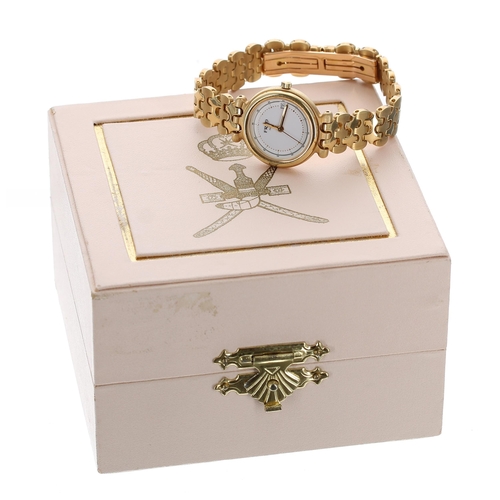 202 - Fred 18ct lady's wristwatch, reference no. 2779, serial no. 7650xxx, white dial, the case back with ... 