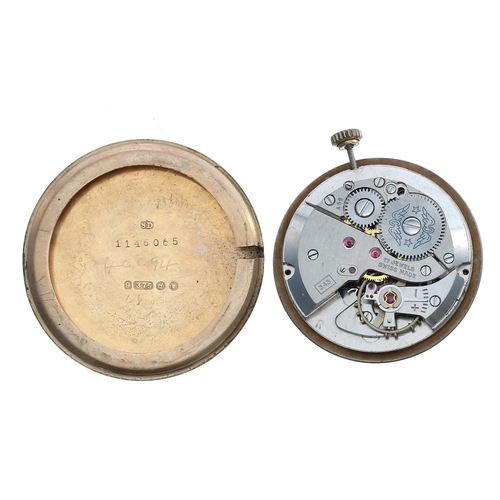 240 - Rotary 9ct gentleman's wristwatch, London 1959, silvered dial with applied gilt Arabic twelve and si... 