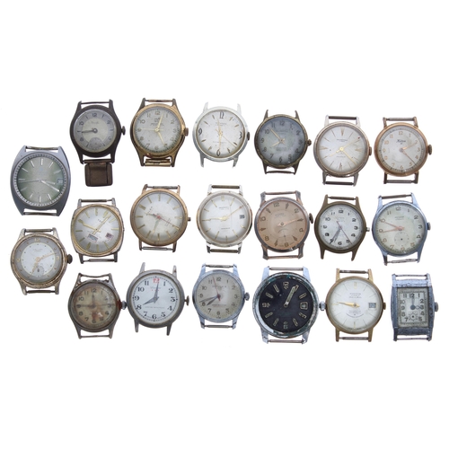 451 - Quantity of gentleman's wristwatches principally for repair to include Kelton, Arlea automatic, Glor... 