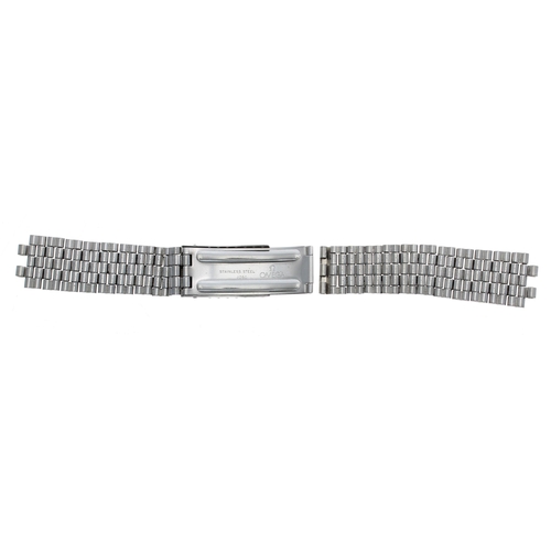 485 - Omega stainless steel wristwatch bracelet, reference no. 8260 (no end links, requires clasp pin)... 