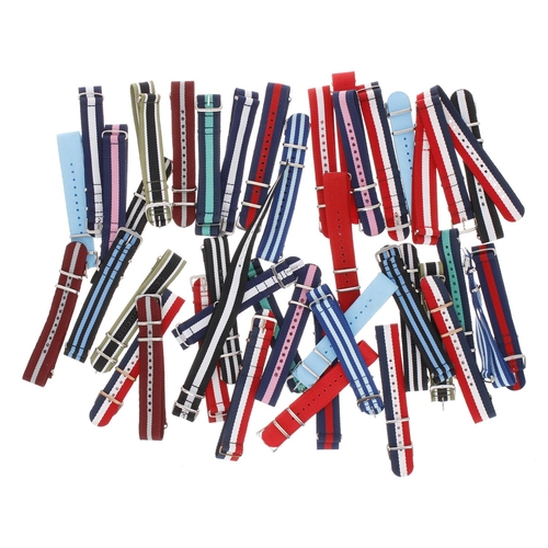 490 - Quantity of NATO style fabric wristwatch straps, various colours