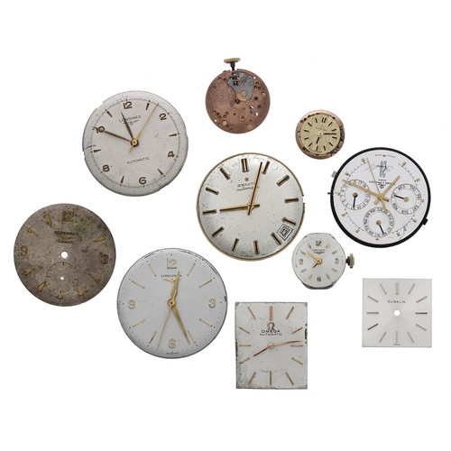 513 - Selection of wristwatch movements to include Zenith automatic, Longines automatic, Longines cal. 30L... 