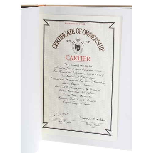 523 - George Gordon - Cartier, A Century of Cartier Wristwatches, Timeless Elegance, certificate of owners... 