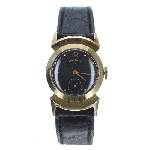 212 - Lord Elgin 'Black Knight' 14k gold filled gentleman's wristwatch, reference no. 4814, serial no. X95... 