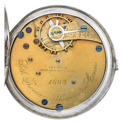 660 - Victorian silver lever set pocket watch, London 1886, the movement signed Seth Thomas, Thomaston, Co... 