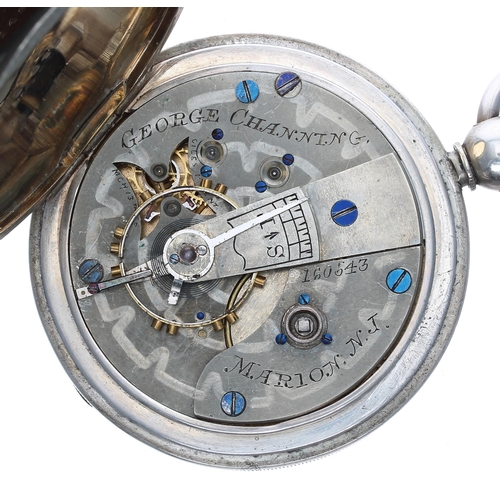 635 - United States Watch Co. 'George Channing' lever hunter pocket watch, circa 1872, the movement signed... 