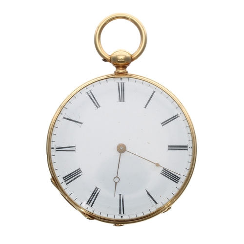 710 - Vacheron & Constantin, Genéve 18ct cylinder pocket watch, the frosted bar movement signed Charle... 