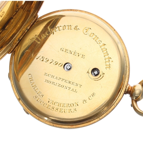 710 - Vacheron & Constantin, Genéve 18ct cylinder pocket watch, the frosted bar movement signed Charle... 