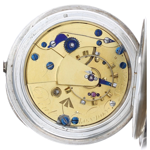 800 - Fine Dent silver pocket chronometer, the fusee movement signed Dent, London, no. 5621, with spring d... 