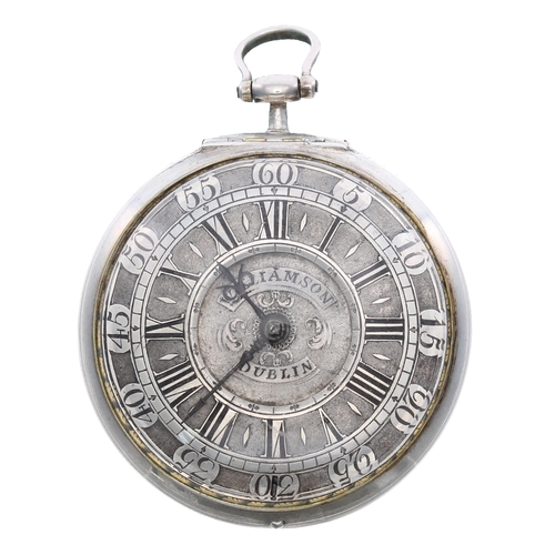 700 - Early 18th century white metal verge pair cased pocket watch, the fusee movement signed Rob't Willia... 