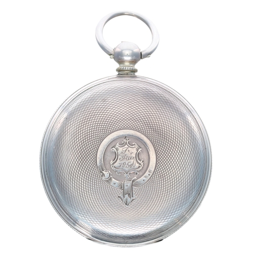 685 - John Roger Arnold silver cylinder pocket watch, London 1856, the engraved fusee movement signed J.R.... 