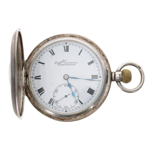 664 - H. Samuel, Manchester 'Everite' silver half hunter lever pocket watch, Birmingham 1930, signed 15 je... 