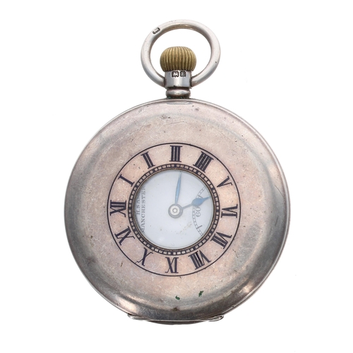 H. Samuel Manchester Everite silver half hunter lever pocket watch Birmingham 1930 signed 15 je