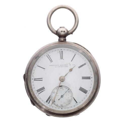 678 - Victorian silver fusee lever pocket watch, Birmingham 1887, the movement signed Stewart Dawson &... 