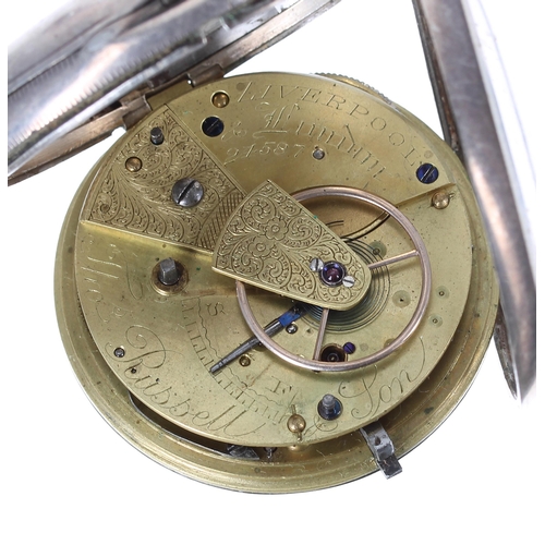 691 - Thos Russell & Son silver fusee lever pocket watch, Chester 1881, the movement signed Thos Russe... 