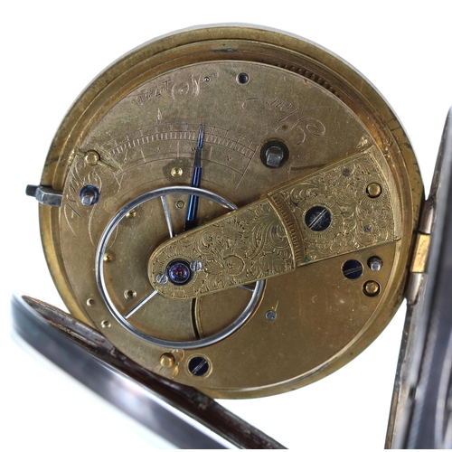 704 - Victorian silver fusee lever pocket watch, London 1847, unsigned movement, no. 1790, with engraved b... 