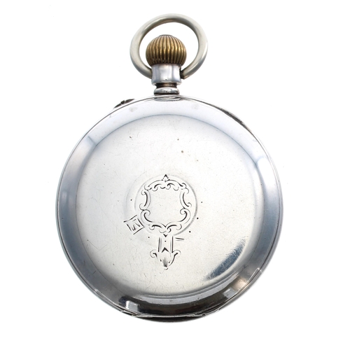 708 - Late Victorian silver lever pocket watch, Chester 1896, unsigned three-quarter plate movement, no. 1... 