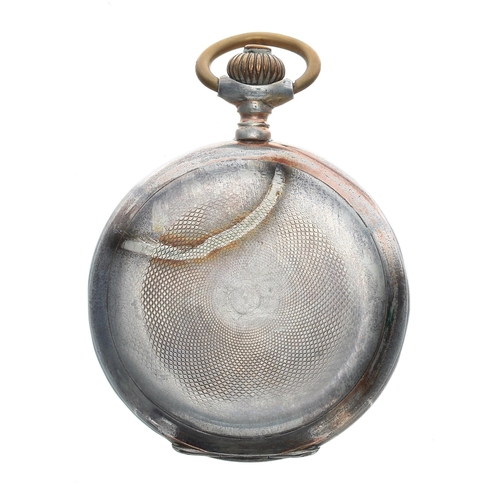 711 - Columbus silver (0.800) lever set hunter pocket watch, signed gilt frosted movement with compensated... 