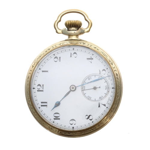 713 - Swiss 14ct gold filled lever pocket watch, ref. 918 21 jewel 6 adjustments movement with compensated... 