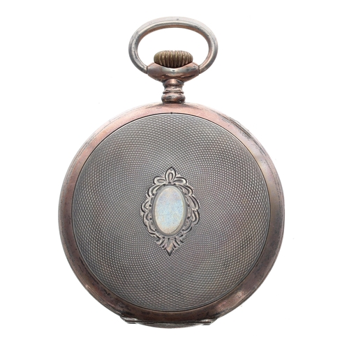 723 - Perfecta silver (0.800) lever pocket watch, signed gilt frosted movement with compensated balance an... 