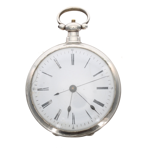 729 - Mid-19th century white metal centre seconds pocket watch for the Chinese Market by Bovet Fleurier, e... 