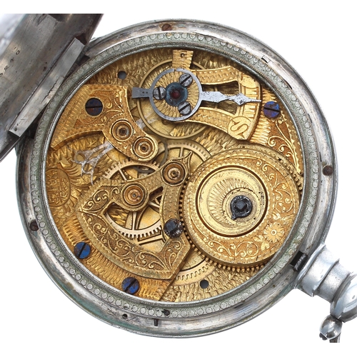 729 - Mid-19th century white metal centre seconds pocket watch for the Chinese Market by Bovet Fleurier, e... 