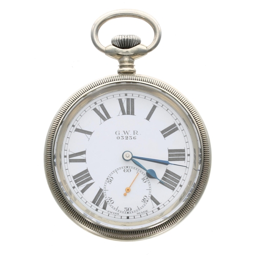 734 - Railway Interest - Limit No. 2 Great Western Railway (G.W.R.) nickel cased lever pocket watch, signe... 