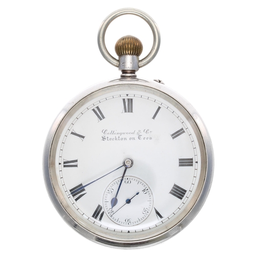 743 - Edwardian silver lever pocket watch, Birmingham 1902, three quarter plate movement signed Collingwoo... 