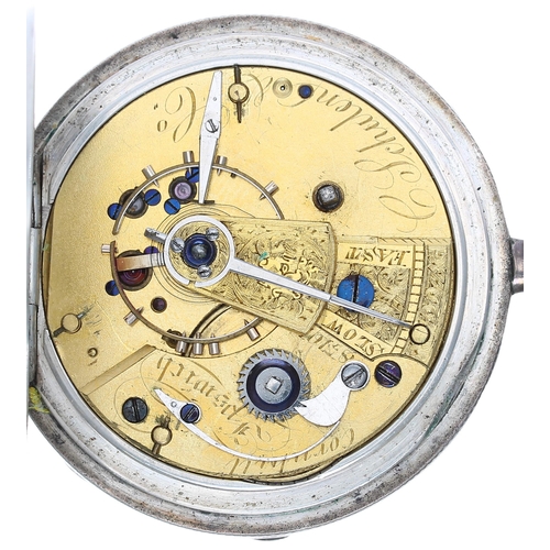 751 - Victorian silver fusee lever pocket watch, London 1855, the movement signed C. Schulen & Co., Co... 